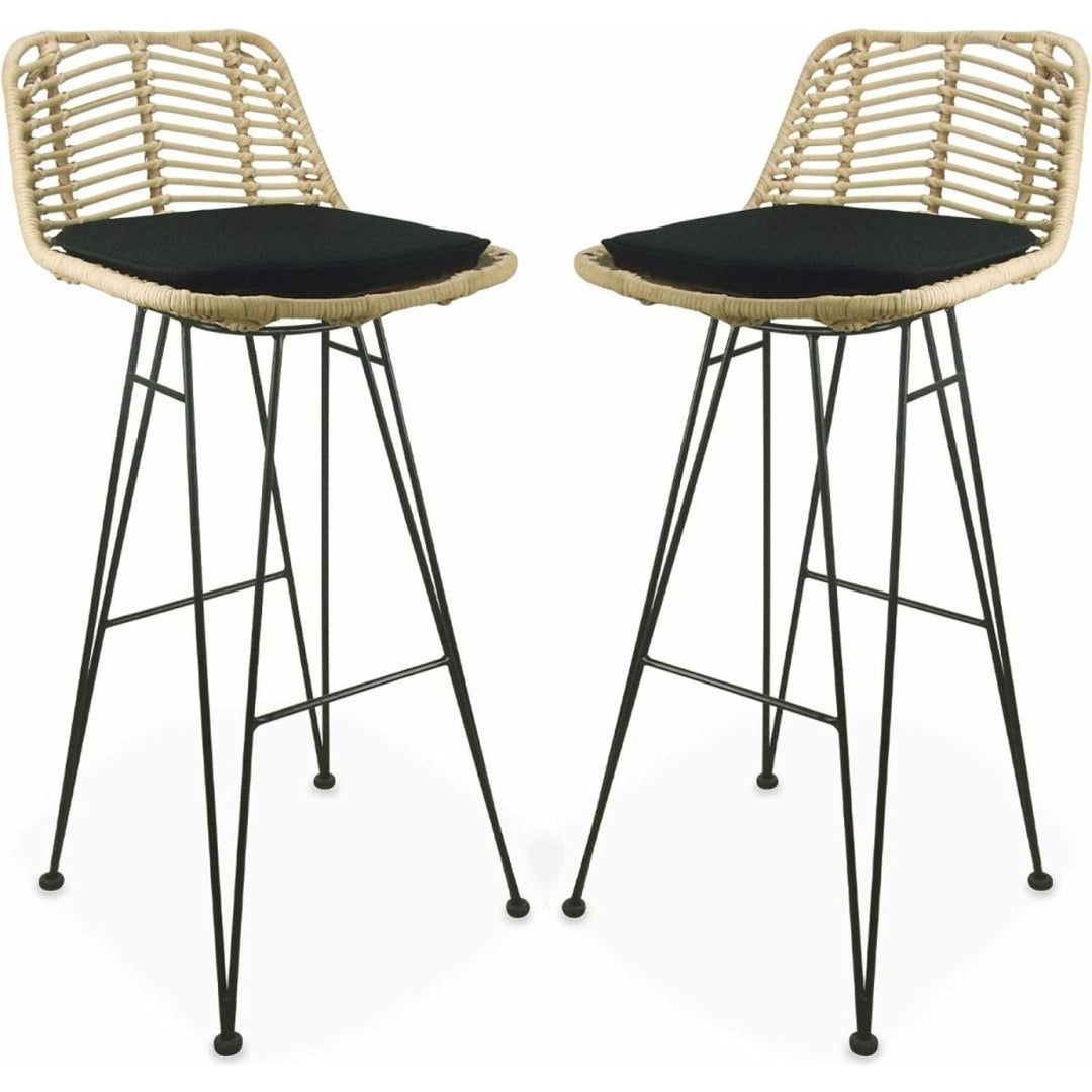 Tabourets Bar Rotin Métal | Éclair - Designix Tabouret