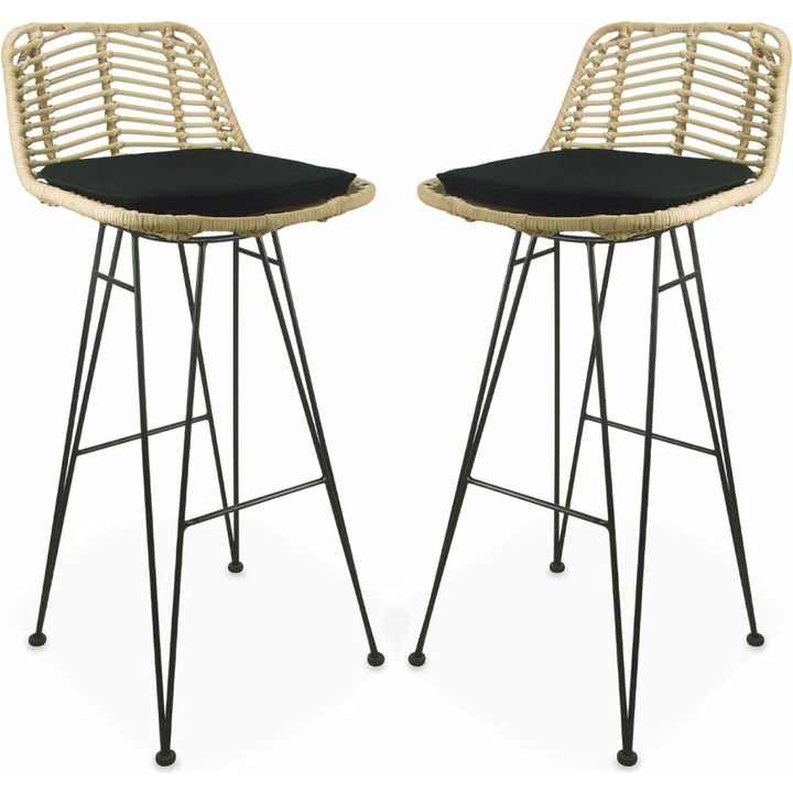 Tabourets Bar Rotin Métal | Éclair - Designix Tabouret