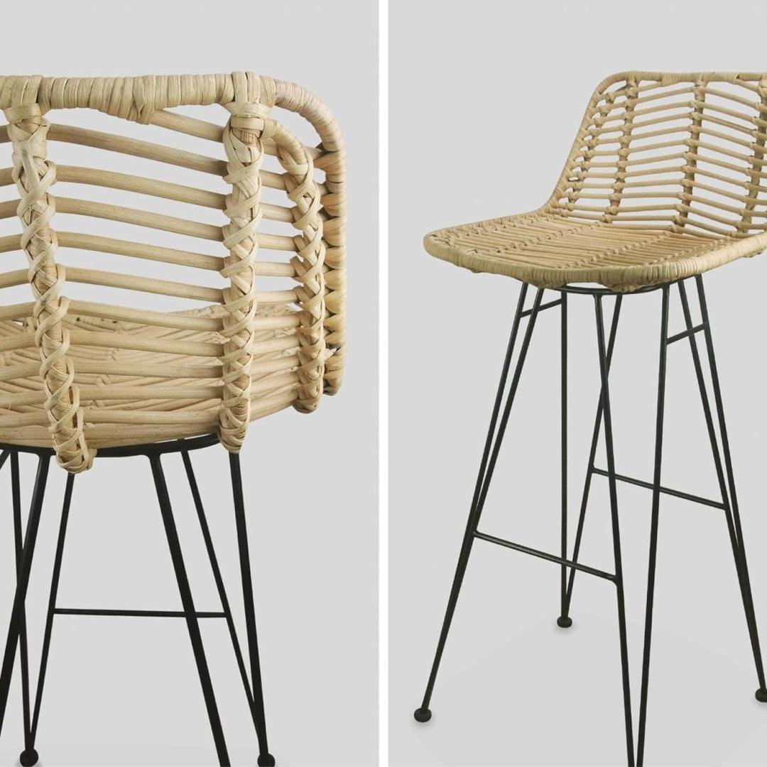 Tabourets Bar Rotin Métal | Éclair - Designix Tabouret