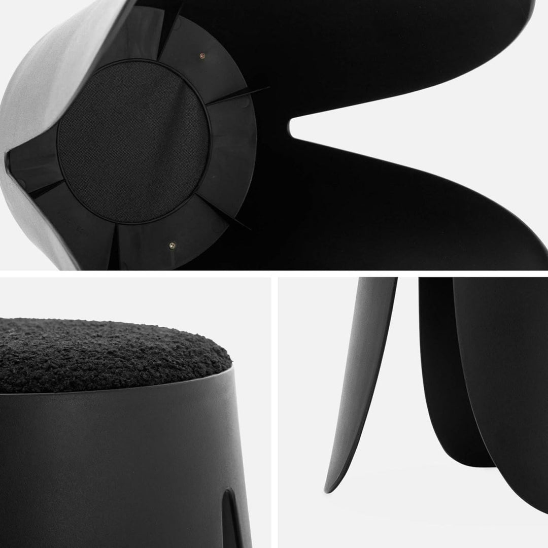 Tabourets Bouclette Noir Empilables | Gris - Designix Tabouret