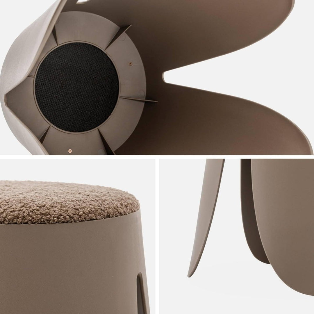 Tabourets Empilables Bouclette Marron | Jazz - Designix Tabouret