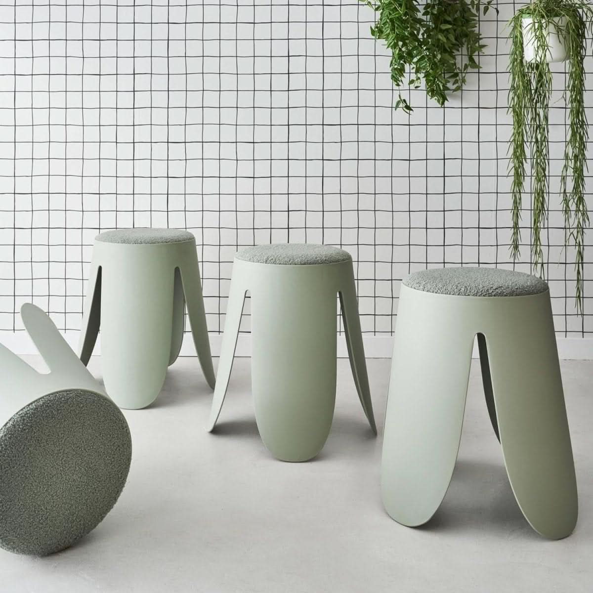 Tabourets Empilables Bouclette Texturée | Glory - Designix Tabouret