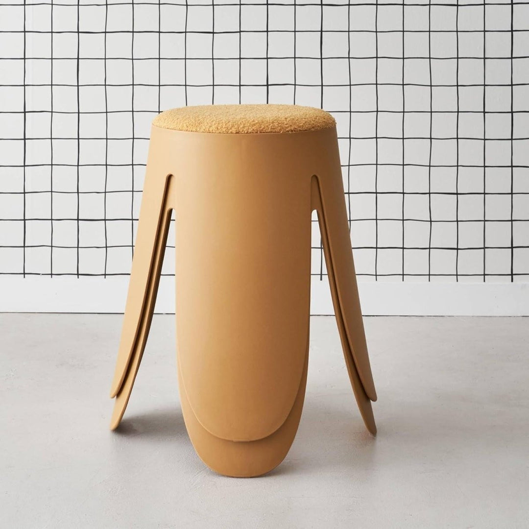 Tabourets Niki Moutarde Bouclette | Voile - Designix Tabouret