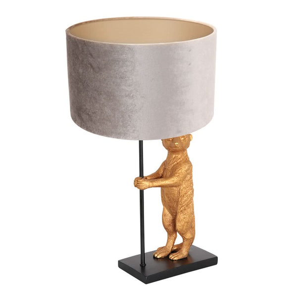 Lampe de Table Animaux Noir-Velours Argent
