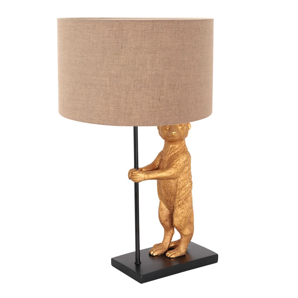 Lampe de table Animaux 3126ZW+K7396RS Noir-Gris Lin | Designix - - https://designix.fr