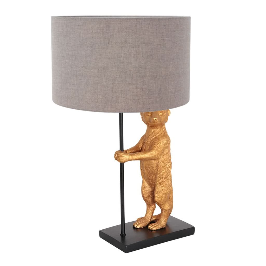 Lampe de table Animaux 3126ZW+K7396RS Noir-Gris Lin | Designix - - https://designix.fr