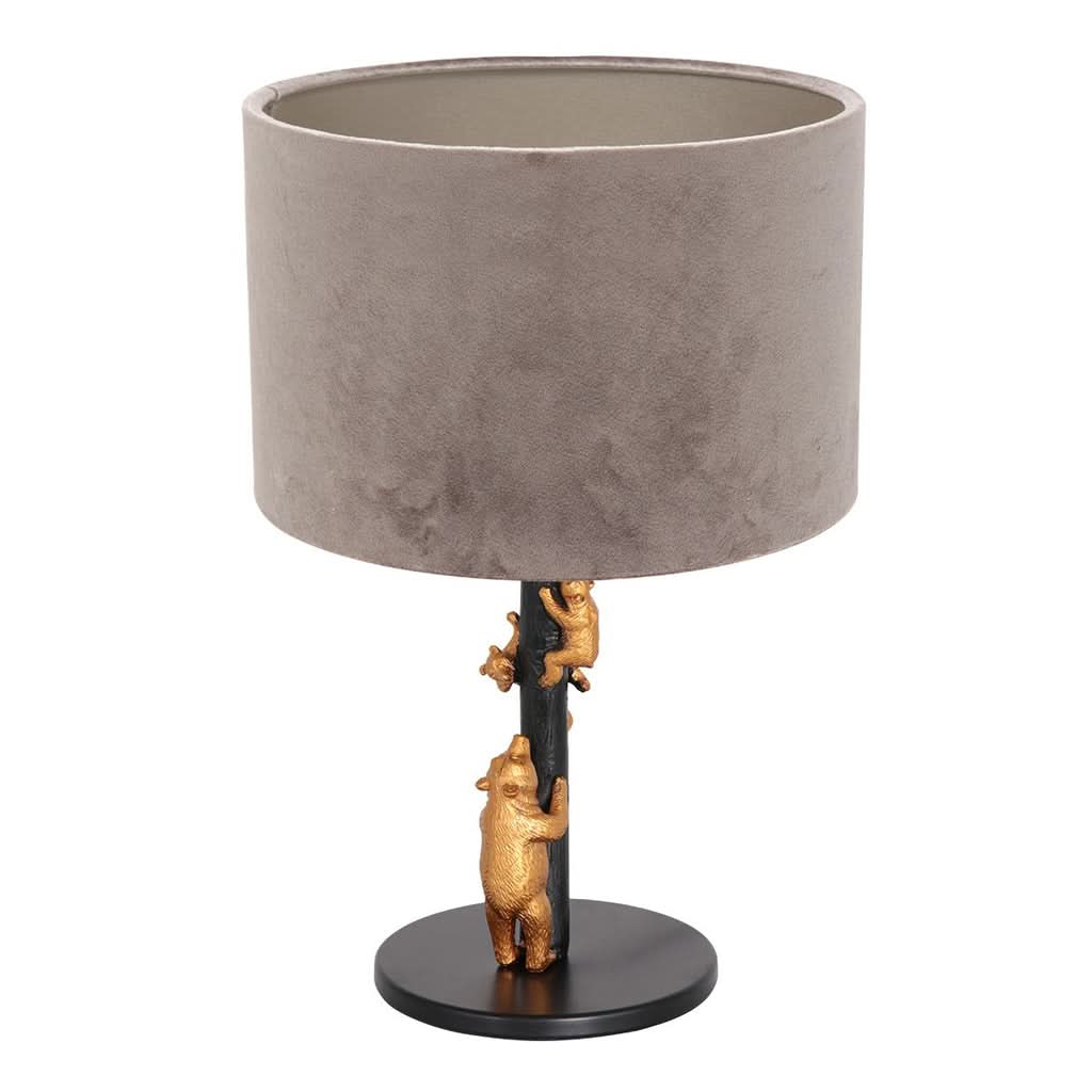 Lampe de table Animaux 3127ZW+K3084GS Noir-Velours Argent | Designix - - https://designix.fr