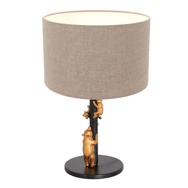 Lampe de table Animaux en Lin Noir-Gris