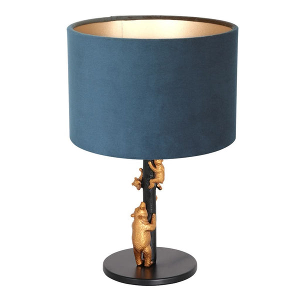 Lampe De Table Animaux Velours Bleu