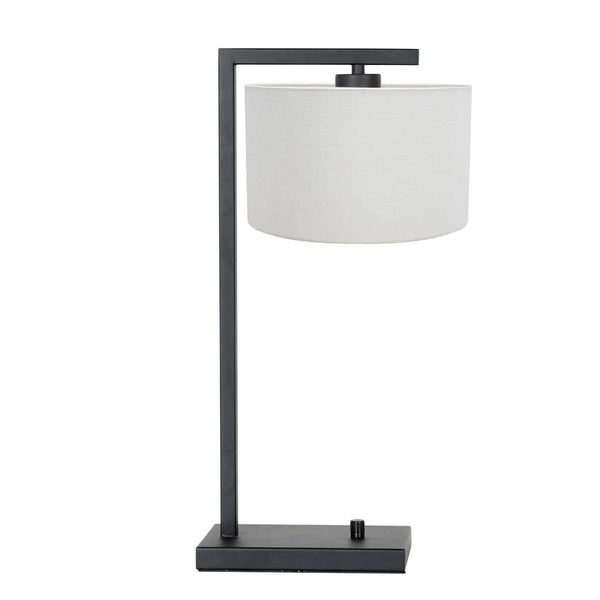 Lampe Table Noir Abat-Jour Lin