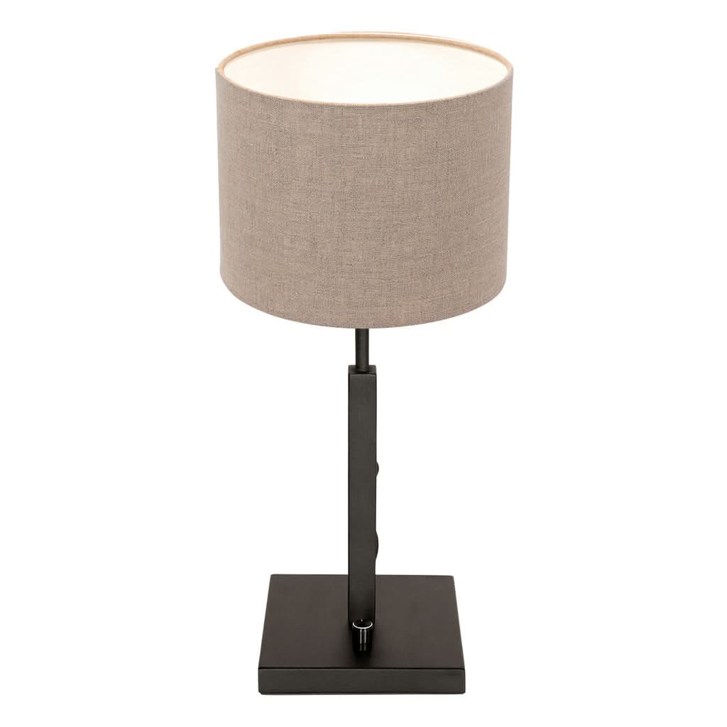 Lampe de table Poteau 8160ZW Noir + Gris Lin | Designix - - https://designix.fr