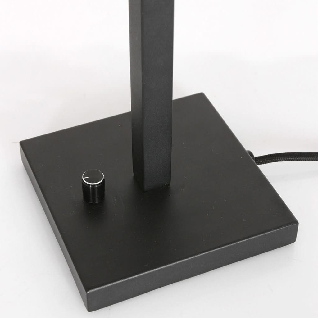 Lampe de table sur pied 8164ZW Noir + Abat-jour en velours doré | Designix - - https://designix.fr