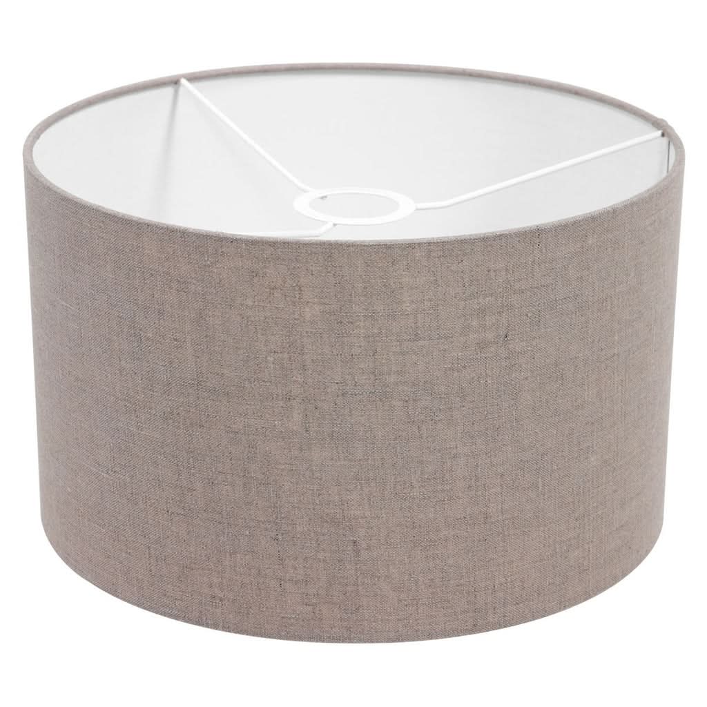 Lampe de table Poteau 8210ZW Noir + Abat-jour Gris en Lin | Designix - - https://designix.fr