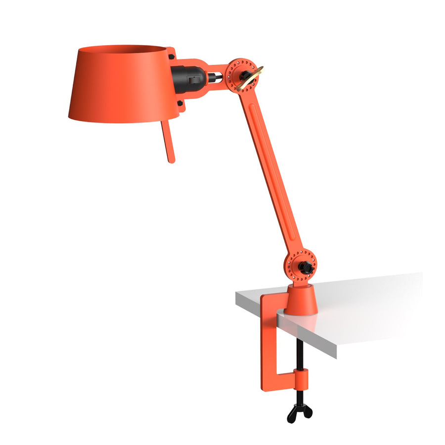 Lampe de bureau Bolt Small 1 bras à pince Orange vif