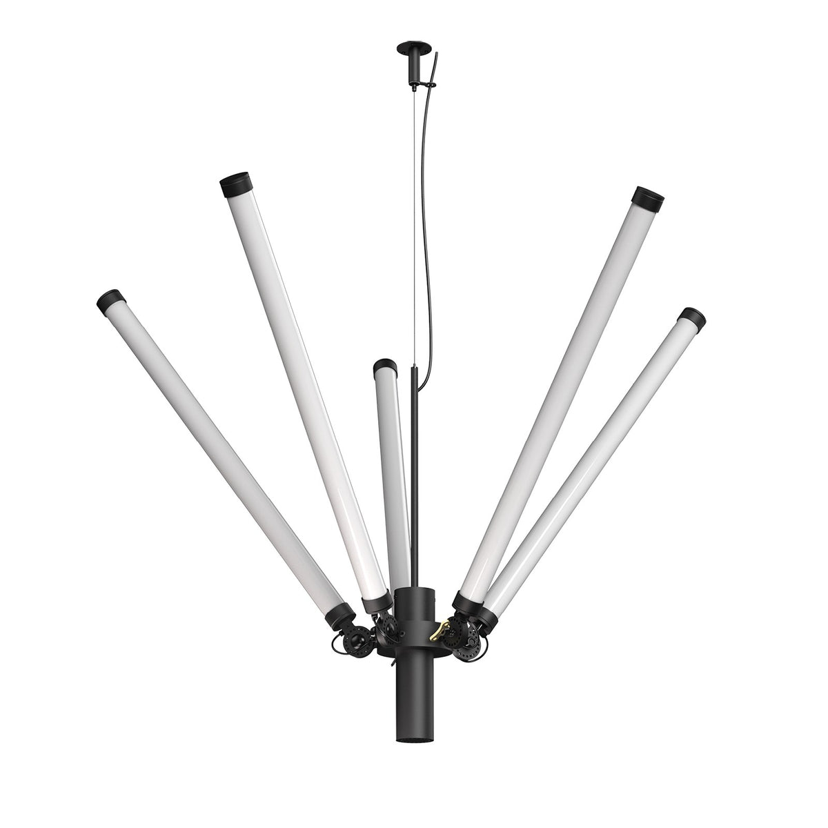 Lustre LED Mr. Tubes 5 tubes Noir fumé 2700 K