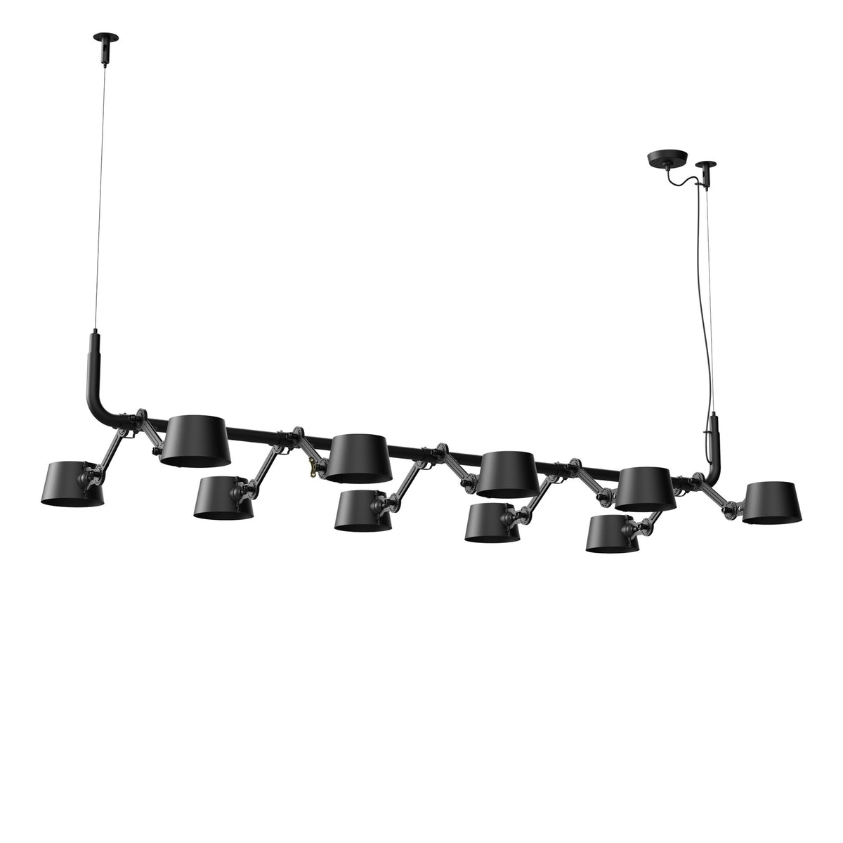 Suspension multiple Bolt 10 lumières Noir fumé
