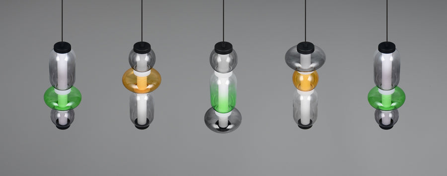Suspension Minerva multicolore, verre, L 92 cm