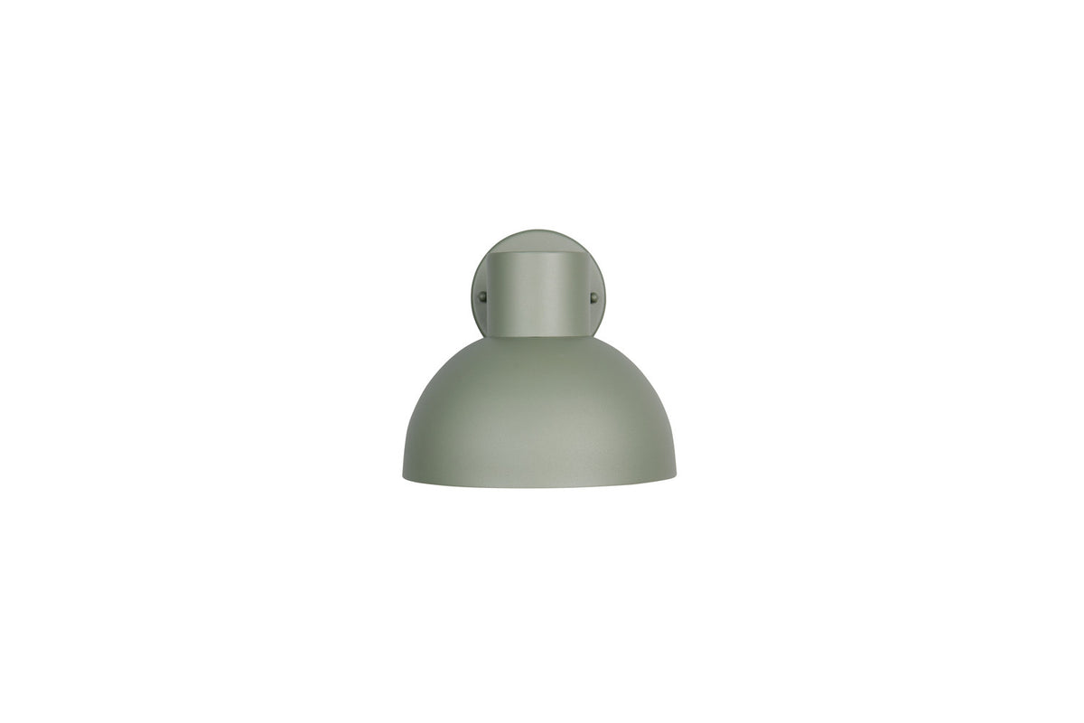 Profil arrière du luminaire avec platine ronde de fixation murale et vis apparentes