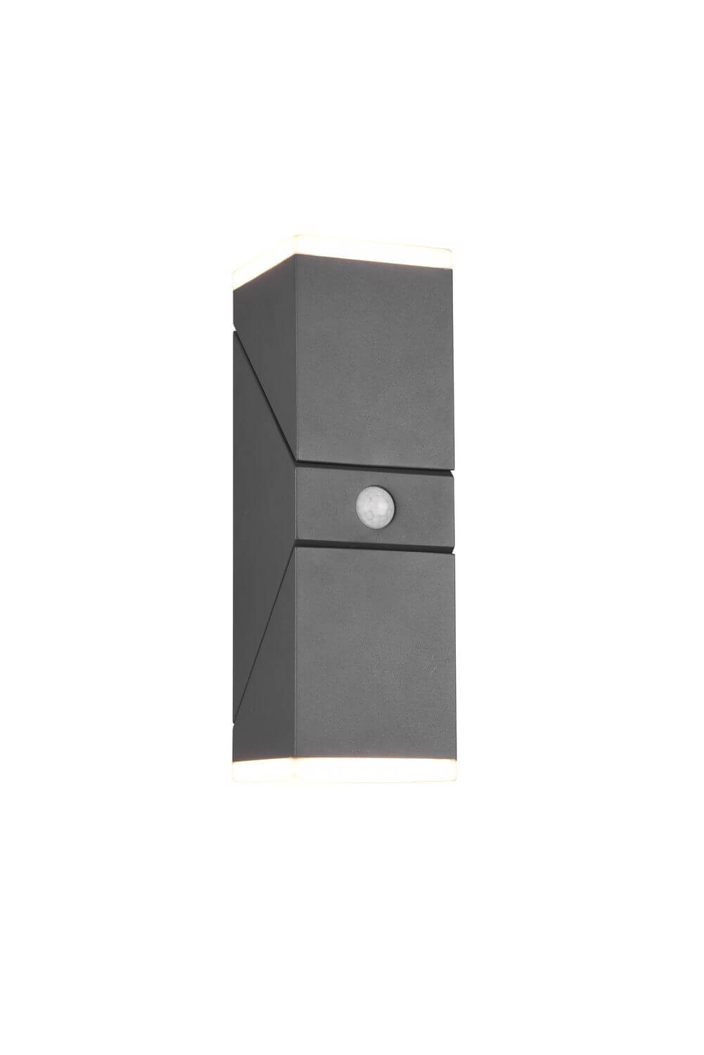 Produit de face sur fond blanc, corps anthracite et diffuseurs blancs haut et bas.