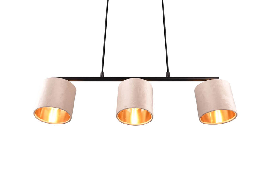 Suspension Julieta 3 lumières beige, tissu