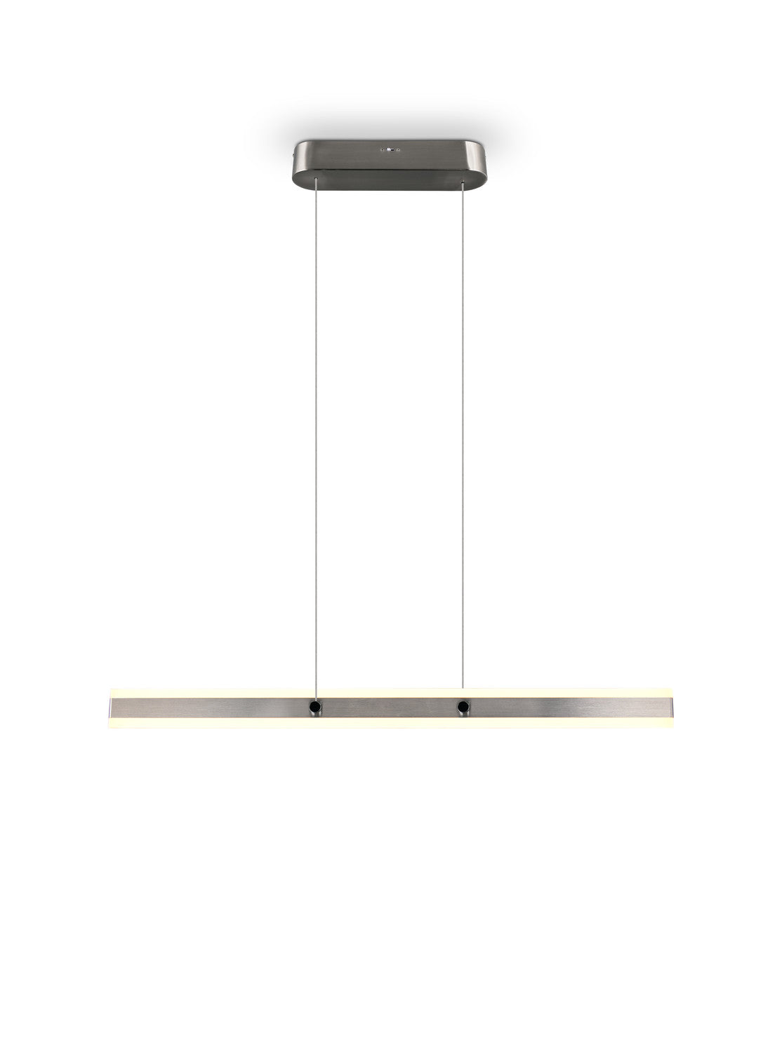 Suspension Arcola nickel satiné, L 115 cm