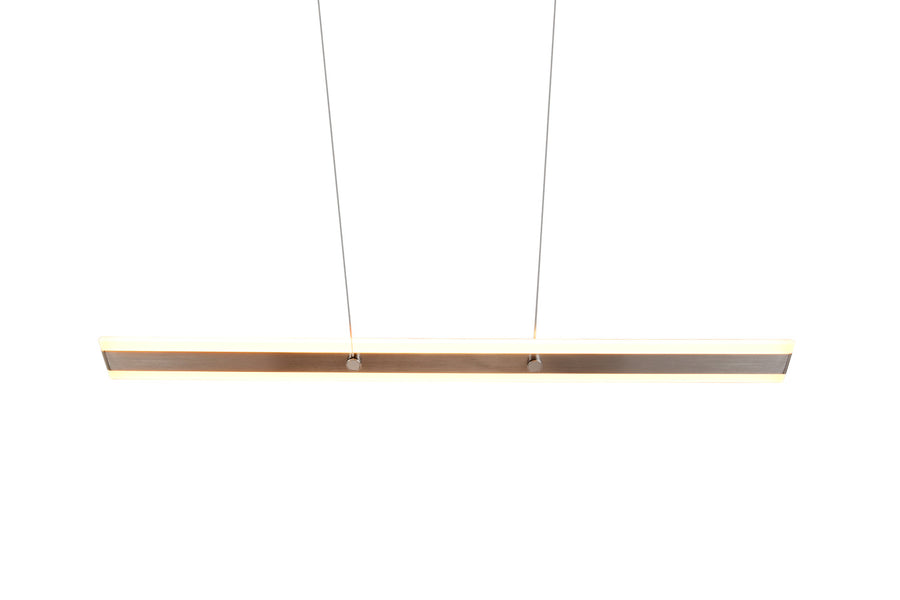 Suspension Arcola nickel satiné, L 115 cm