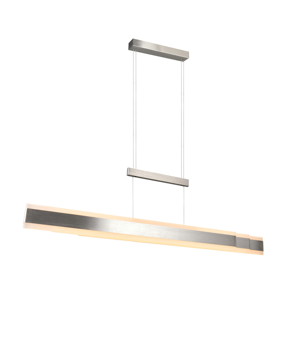 Suspension Arcola nickel satiné, L 150 cm