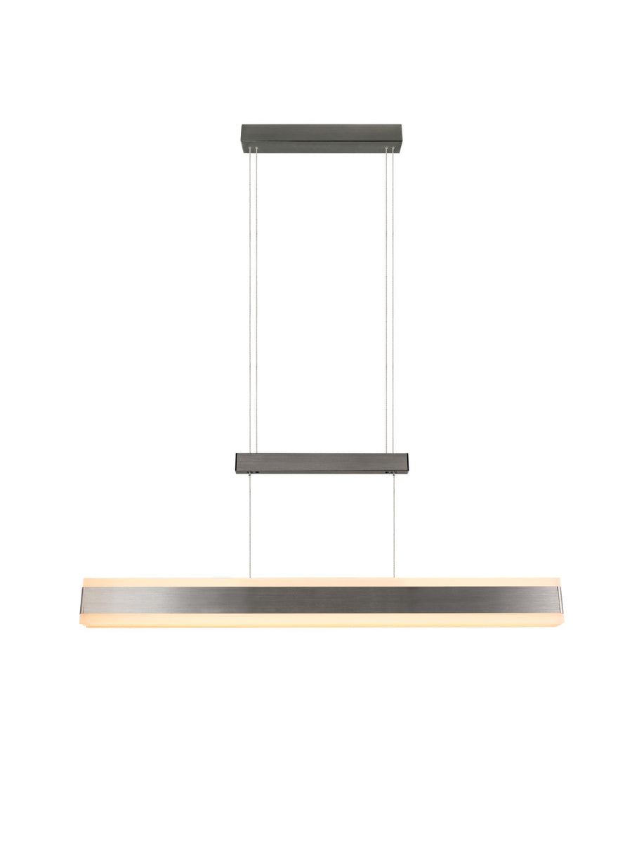 Suspension Arcola nickel satiné, L 150 cm