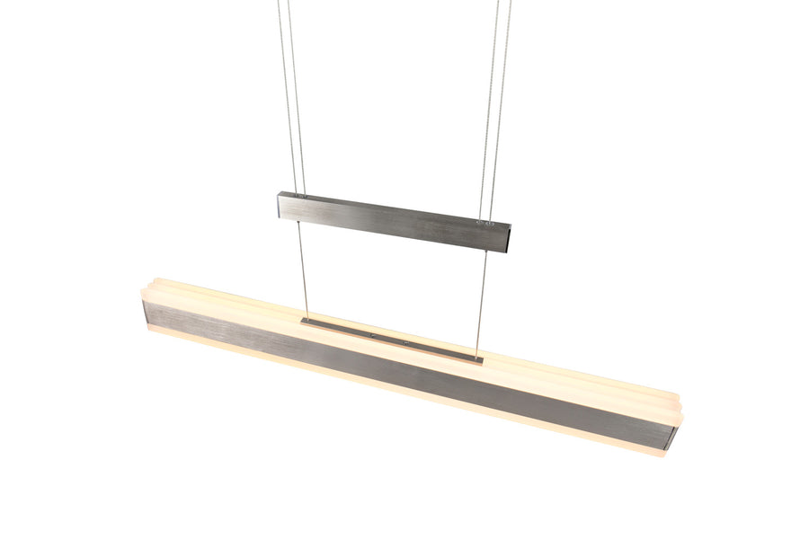 Suspension Arcola nickel satiné, L 150 cm