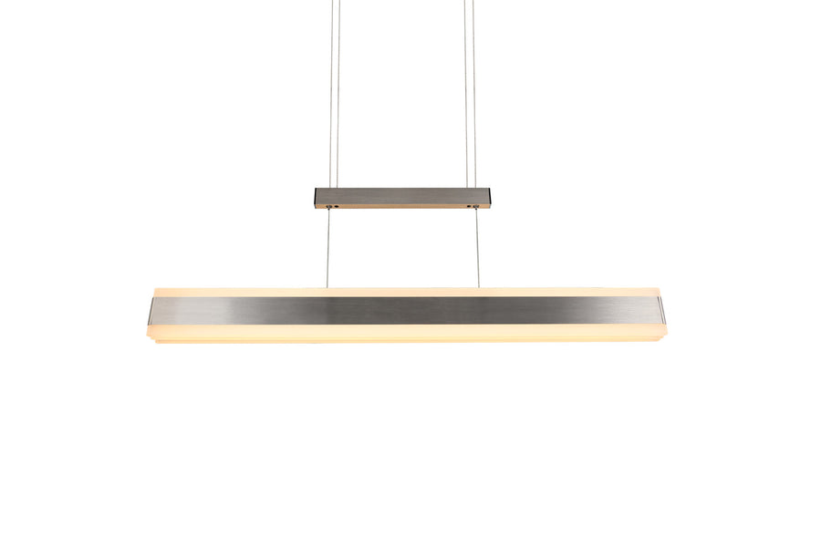 Suspension Arcola nickel satiné, L 150 cm