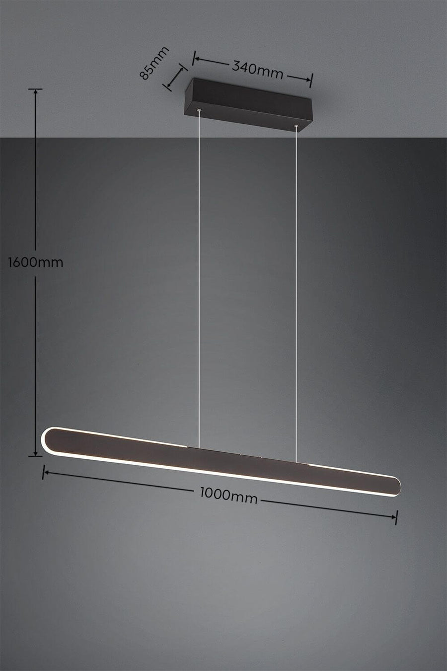 Suspension Helios noire mat