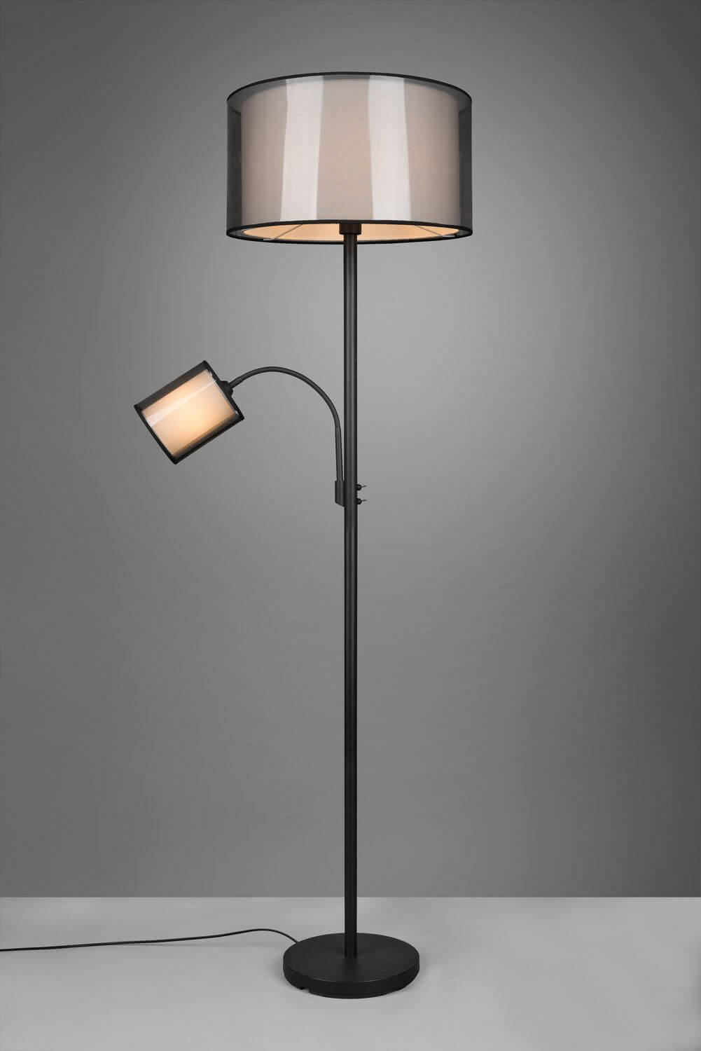 Lampadaire Burton 2 lumières noir mat