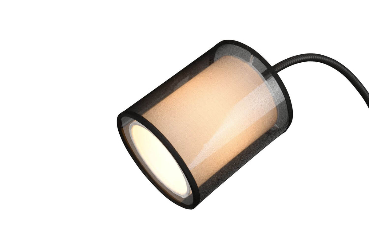 Lampadaire Burton 2 lumières noir mat
