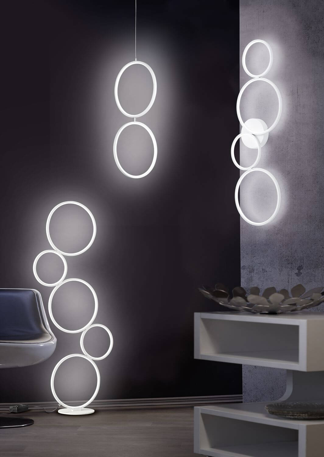 Lampadaire Rondo blanc mat