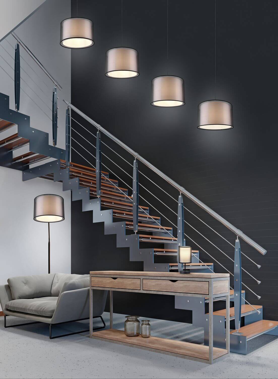 Lampe à poser Burton noire mat