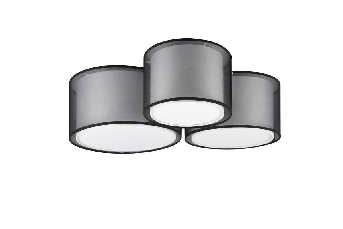 Plafonnier Burton 3 lumières noir mat