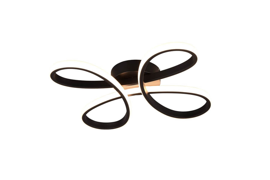 Plafonnier Fly noir mat, L 40 cm