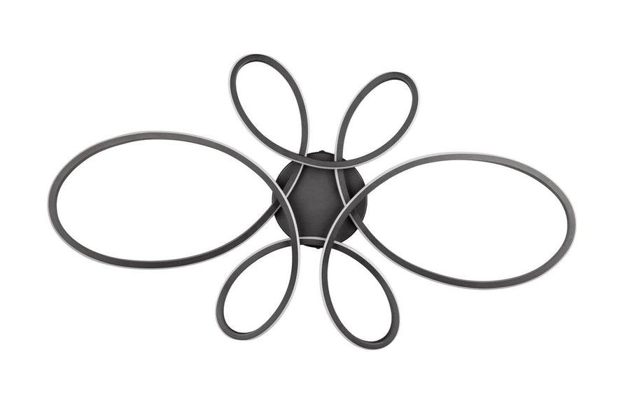 Plafonnier Fly noir mat, L 83 cm