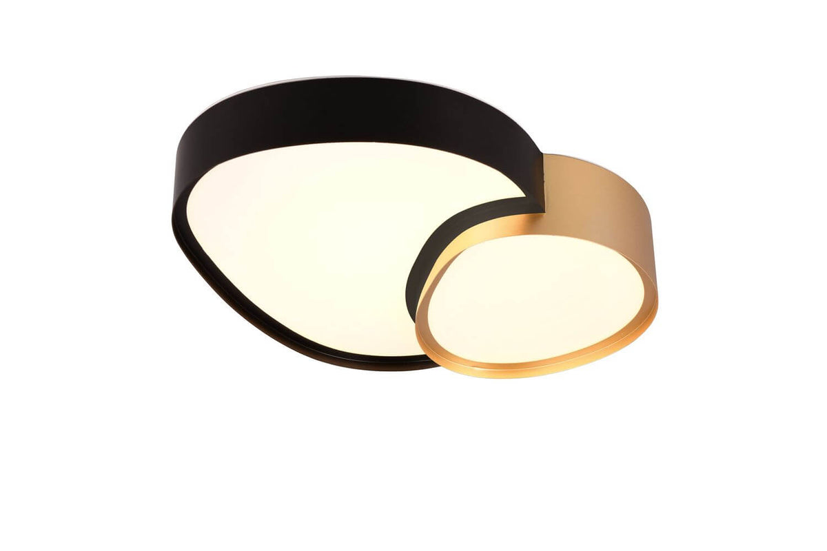 Plafonnier Rise noir et doré, L 43,5 cm