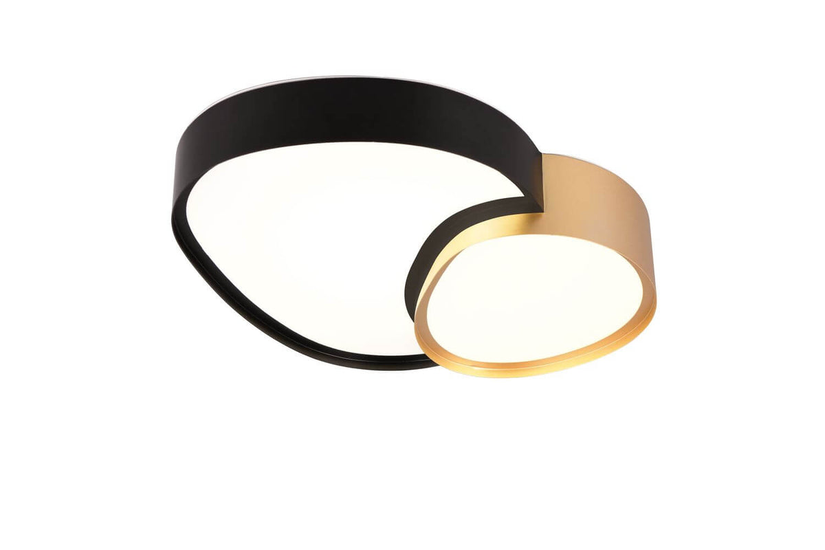 Plafonnier Rise noir et doré, L 43,5 cm
