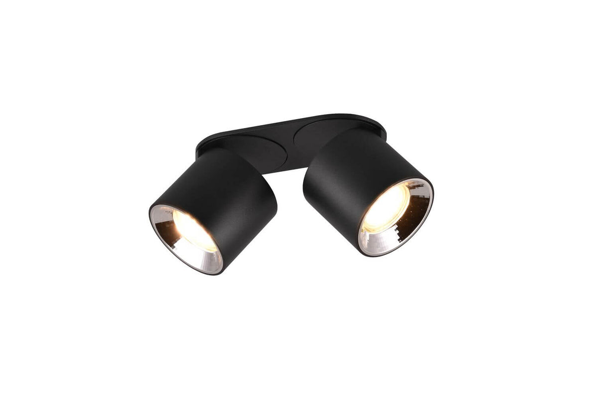 Plafonnier Guayana 2 lumières noir mat