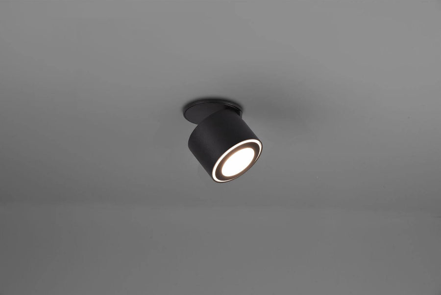 Plafonnier Taurus noir mat, L 10,9 cm