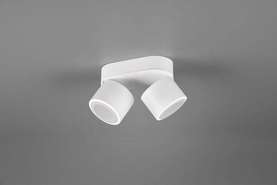 Plafonnier Taurus blanc mat, L 18 cm