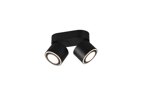 Plafonnier Taurus noir mat, L 18 cm