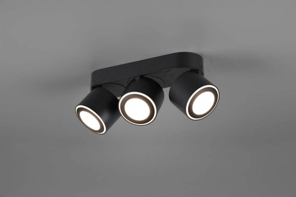 Plafonnier Taurus noir mat, L 27,3 cm