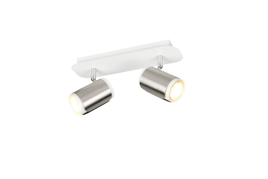 Spot Gillan 2 lumières nickel satiné