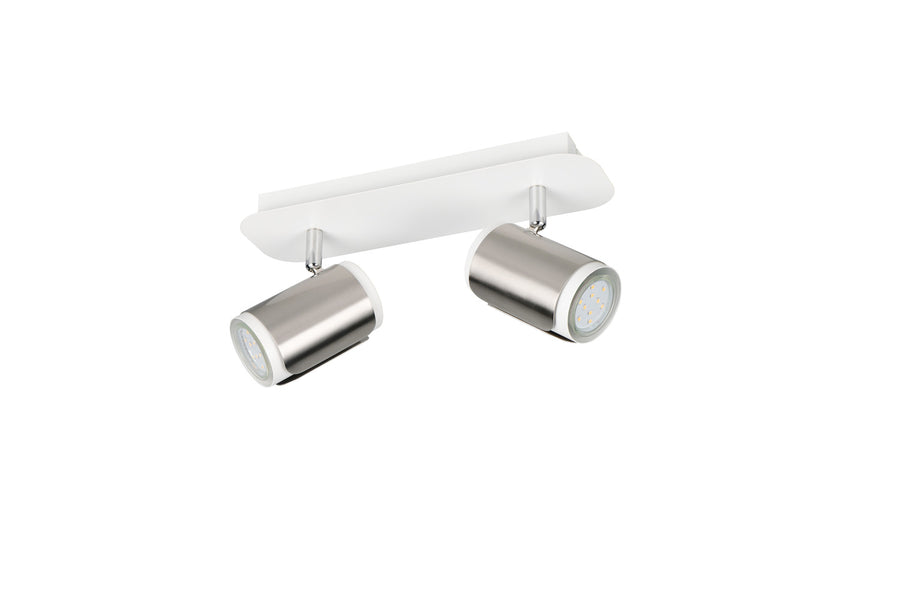 Spot Gillan 2 lumières nickel satiné