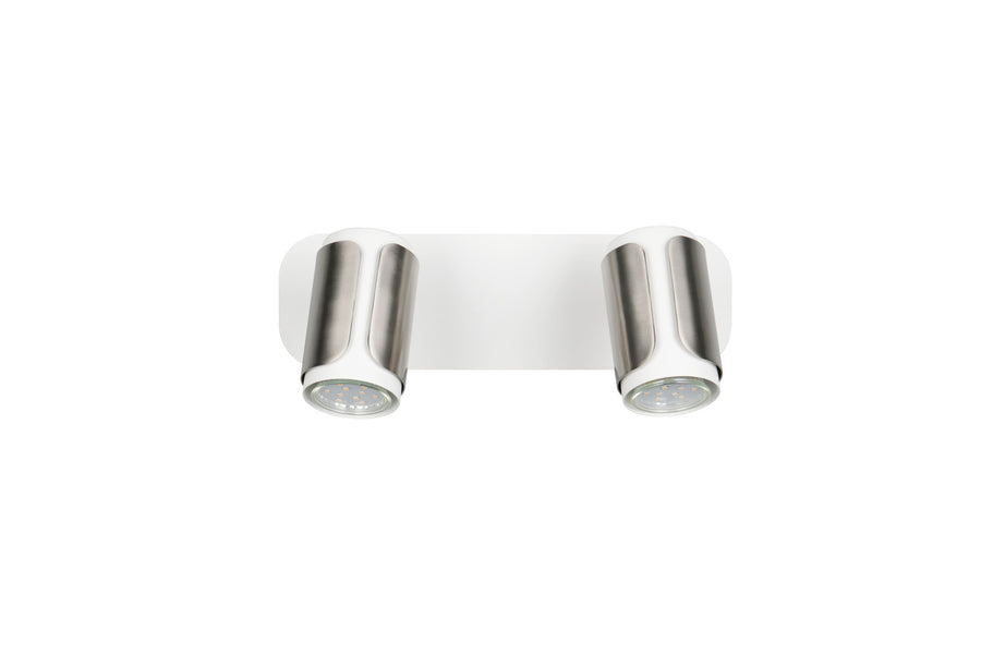 Spot Gillan 2 lumières nickel satiné