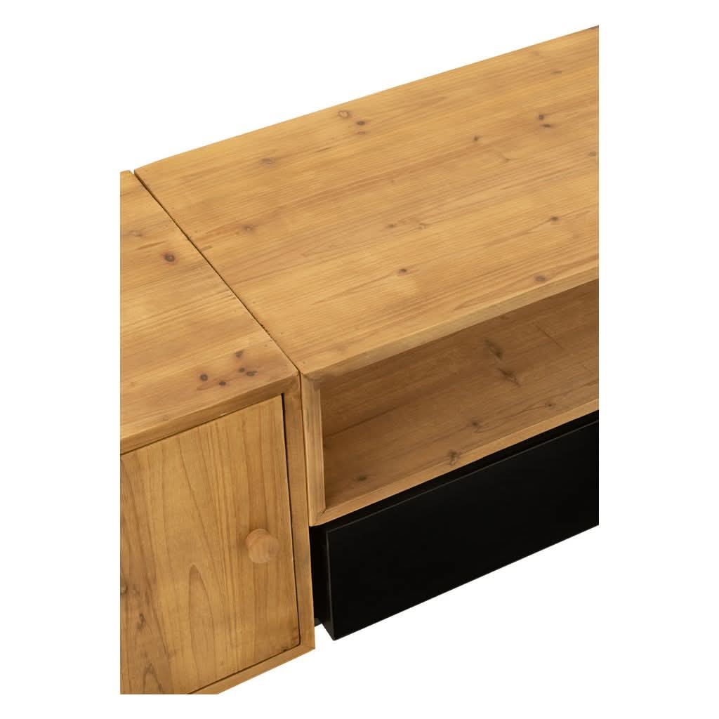Unité TV Bois Naturel Fer Noir - Designix