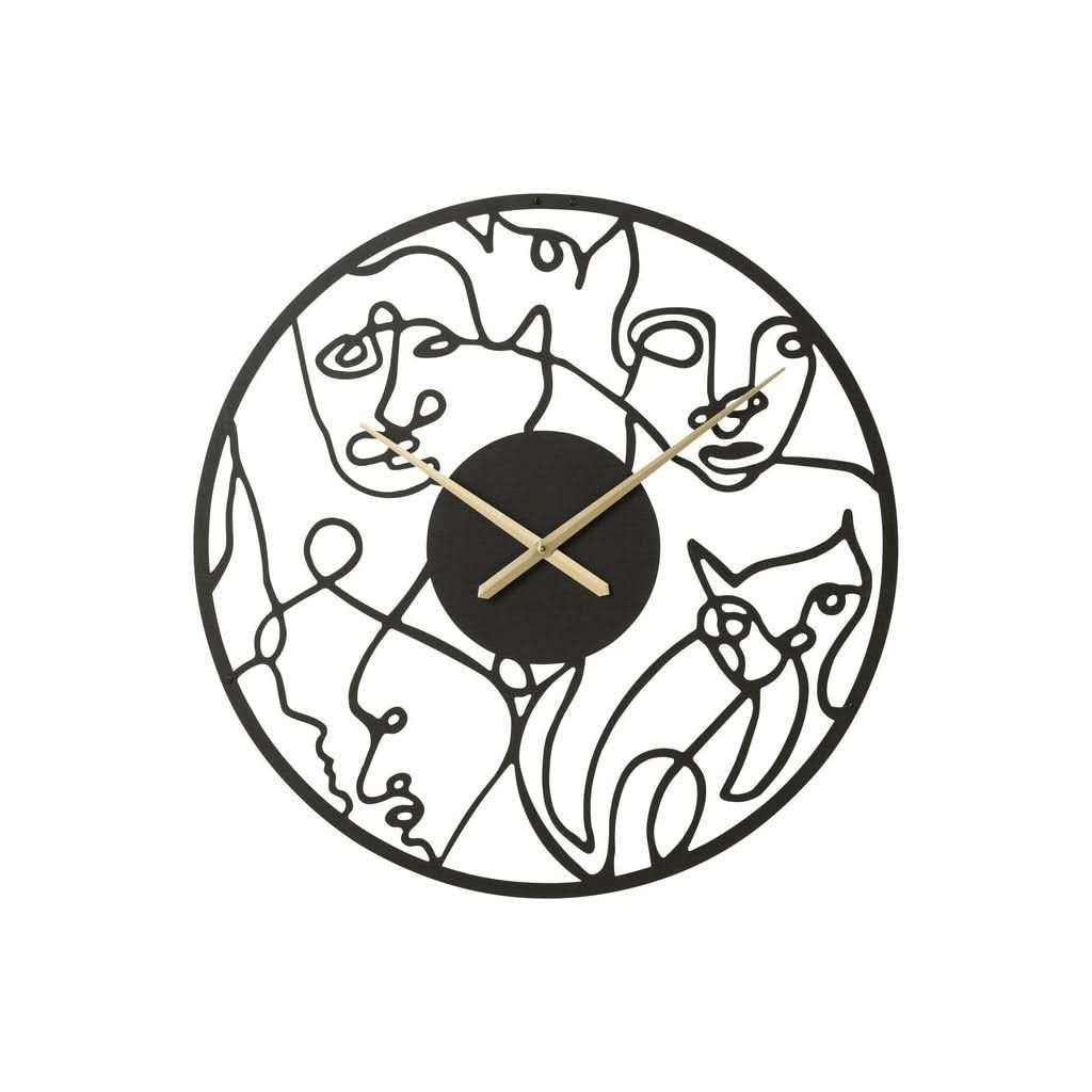 Visage Montre Métal Noir Grand - Designix